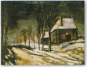 モーリス ド ヴラマンク 雪の道と家